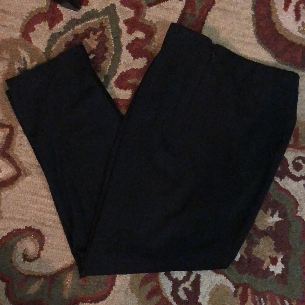 SIGRID OLSEN Size 14P Replenishment Black Cigarette Stretch Impressionist $88NEW